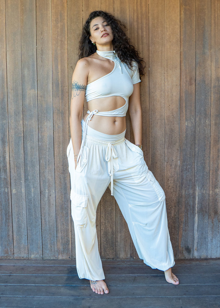 Zig Zag Mesh Cargo Set – Beige