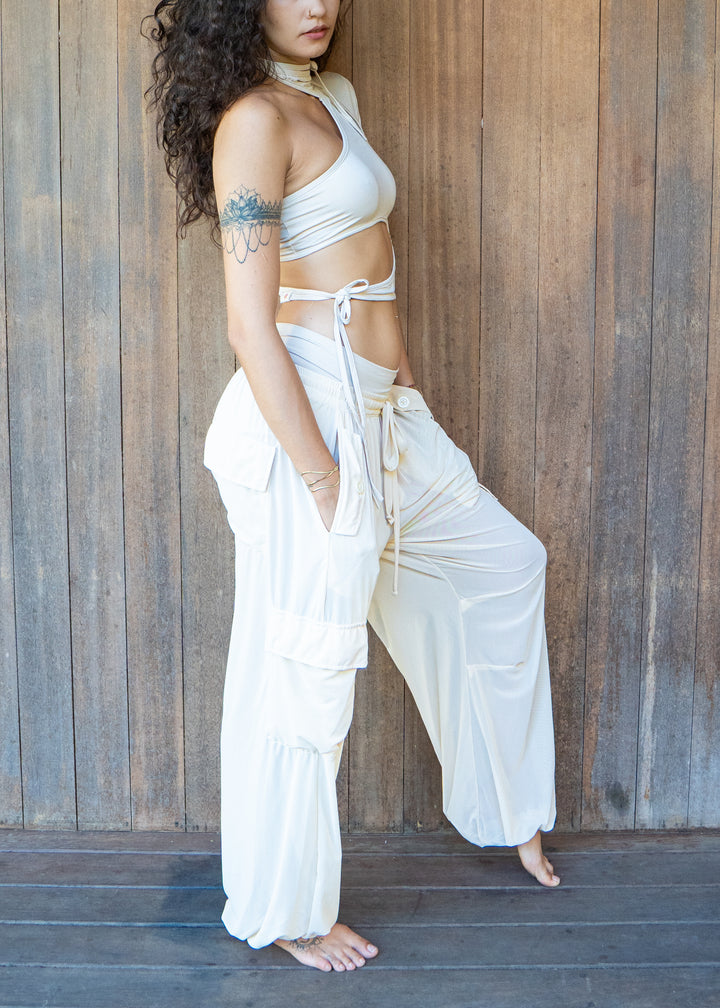 Zig Zag Mesh Cargo Set – Beige