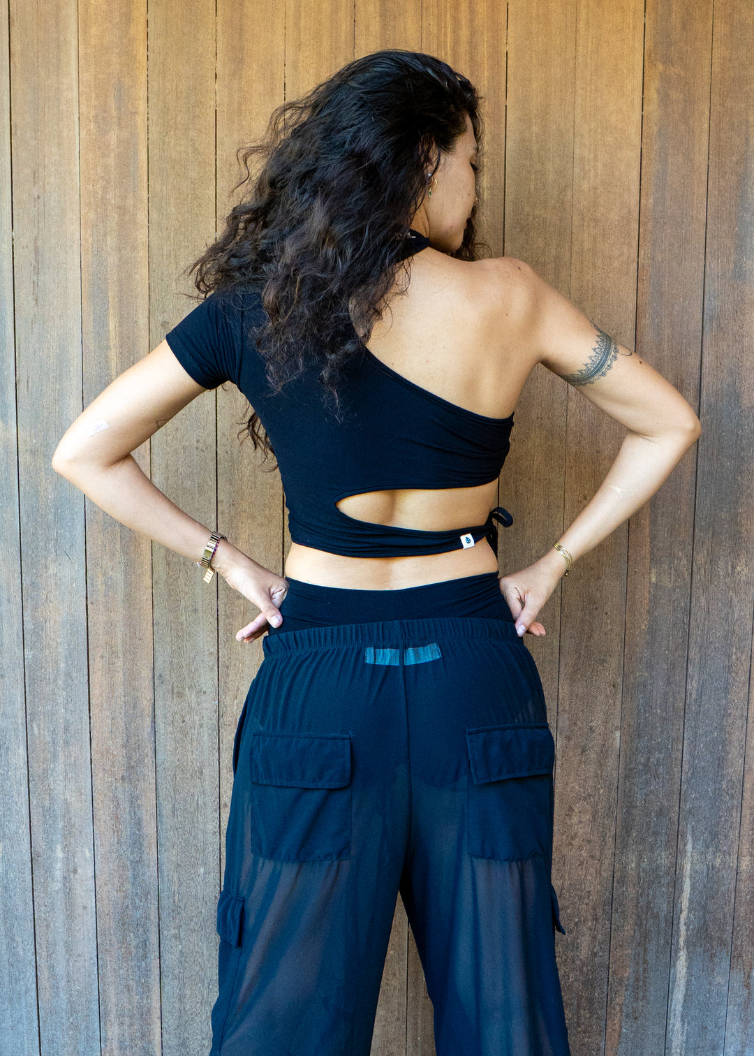 Zig Zag Mesh Cargo Set – Black